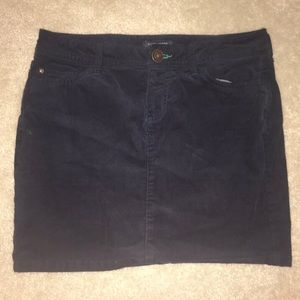 navy blue corduroy skirt